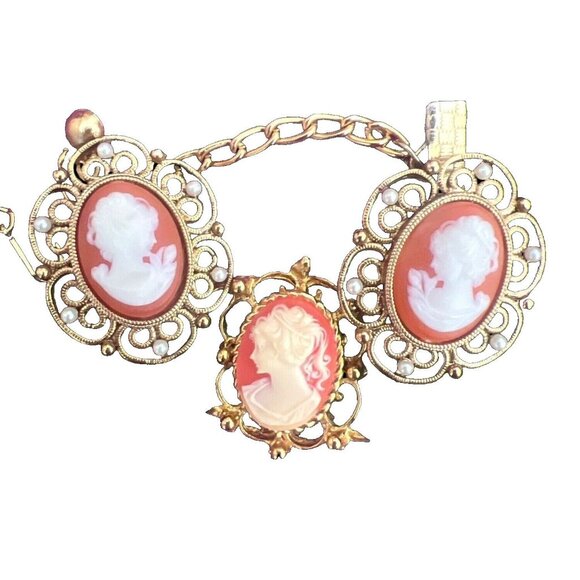 Vintage Cameo Velvet Choker Shell Victorian Jewelry - Picture 5 of 5